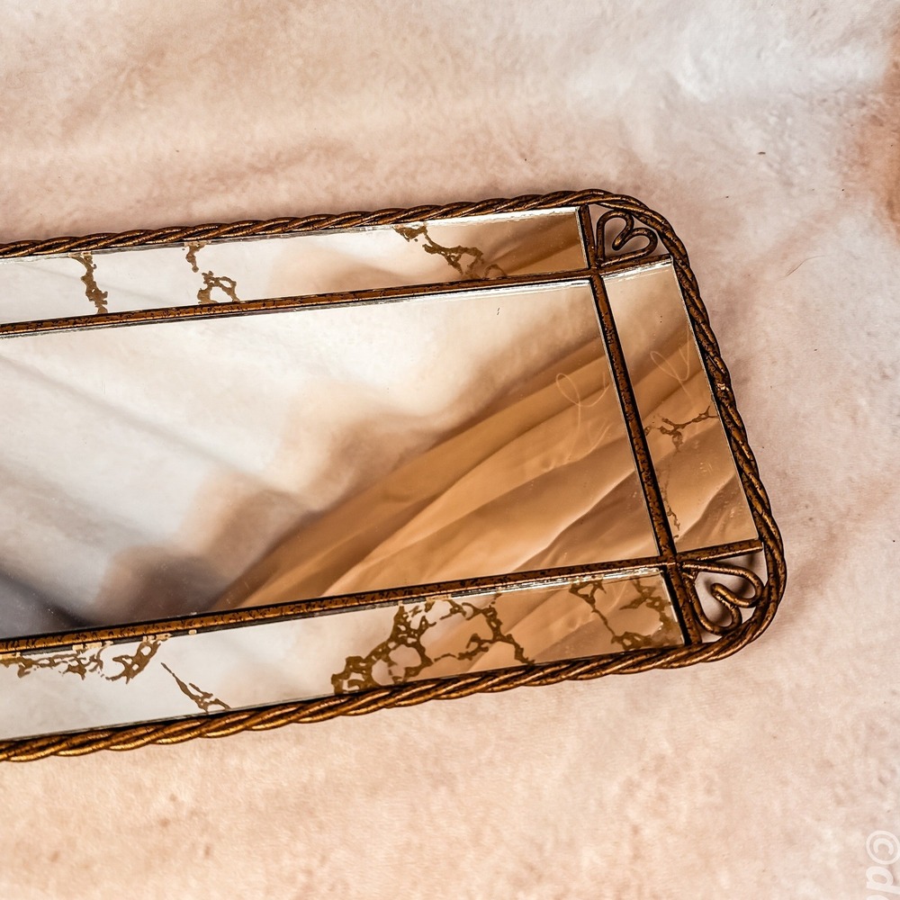 Gilded Twisted Metal Mirror Tray - Picture 4 of 9